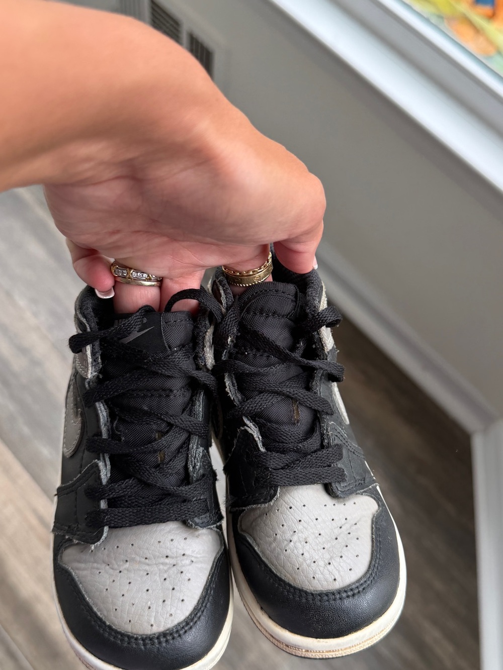 Jordan 1 retro high shadow black grey 8c sneakers shoes - Picture 3 of 6
